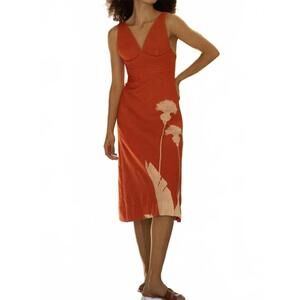NEW ANDRES OTALORA mi poesia midi dress in orange dandelion
